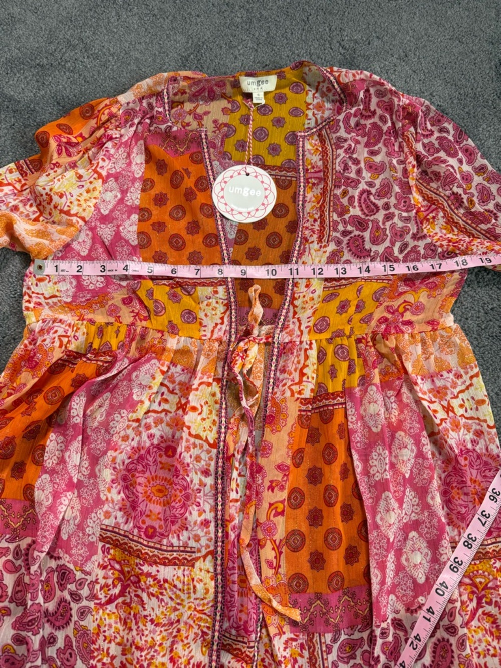 Umgee Multicolor Patchwork Duster Kimono Women Si… - image 3